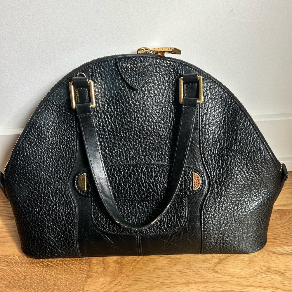 Black pebbled leather Marc Jacobs bag.
